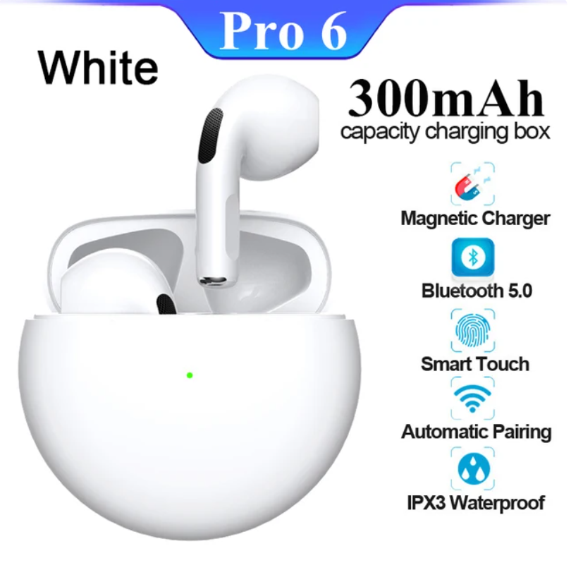 AirPods Pro6 Wireless Headphone Bluetooth Earphone In Ear Tws Gaming Sports Headphones for Air Smartphones IPhone