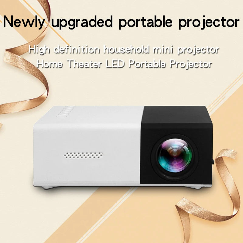 YG300 projector ANSI lumen 15, multimedia version, Resolution 320P HD Home Mini Projector Home Theater Computer LED Projector