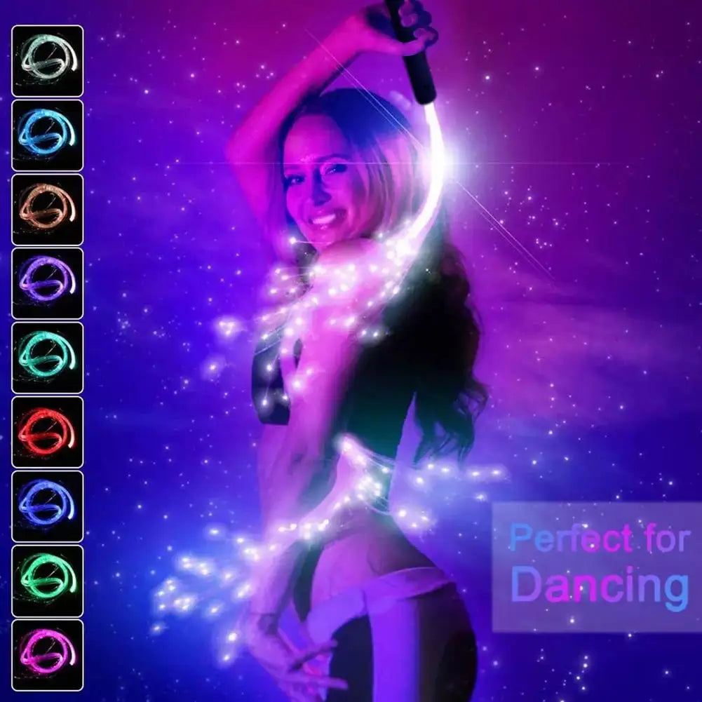 LED Fiber Optic Whip 360° Swivel Super Bright Light Up Rave Toy EDM Pixel Flow Lace Dance Festival Night Party Disco Dance Whips