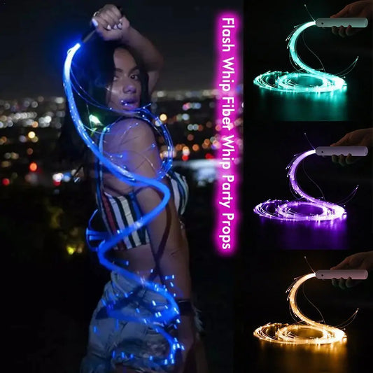 LED Fiber Optic Whip 360° Swivel Super Bright Light Up Rave Toy EDM Pixel Flow Lace Dance Festival Night Party Disco Dance Whips