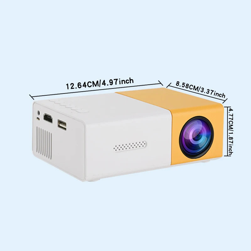 YG300 projector ANSI lumen 15, multimedia version, Resolution 320P HD Home Mini Projector Home Theater Computer LED Projector