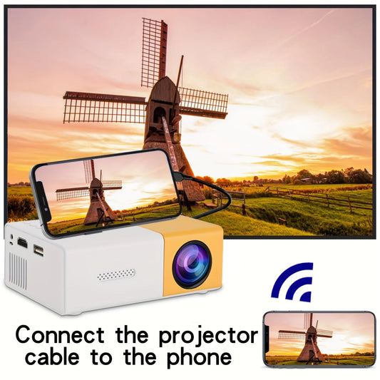 YG300 projector ANSI lumen 15, multimedia version, Resolution 320P HD Home Mini Projector Home Theater Computer LED Projector